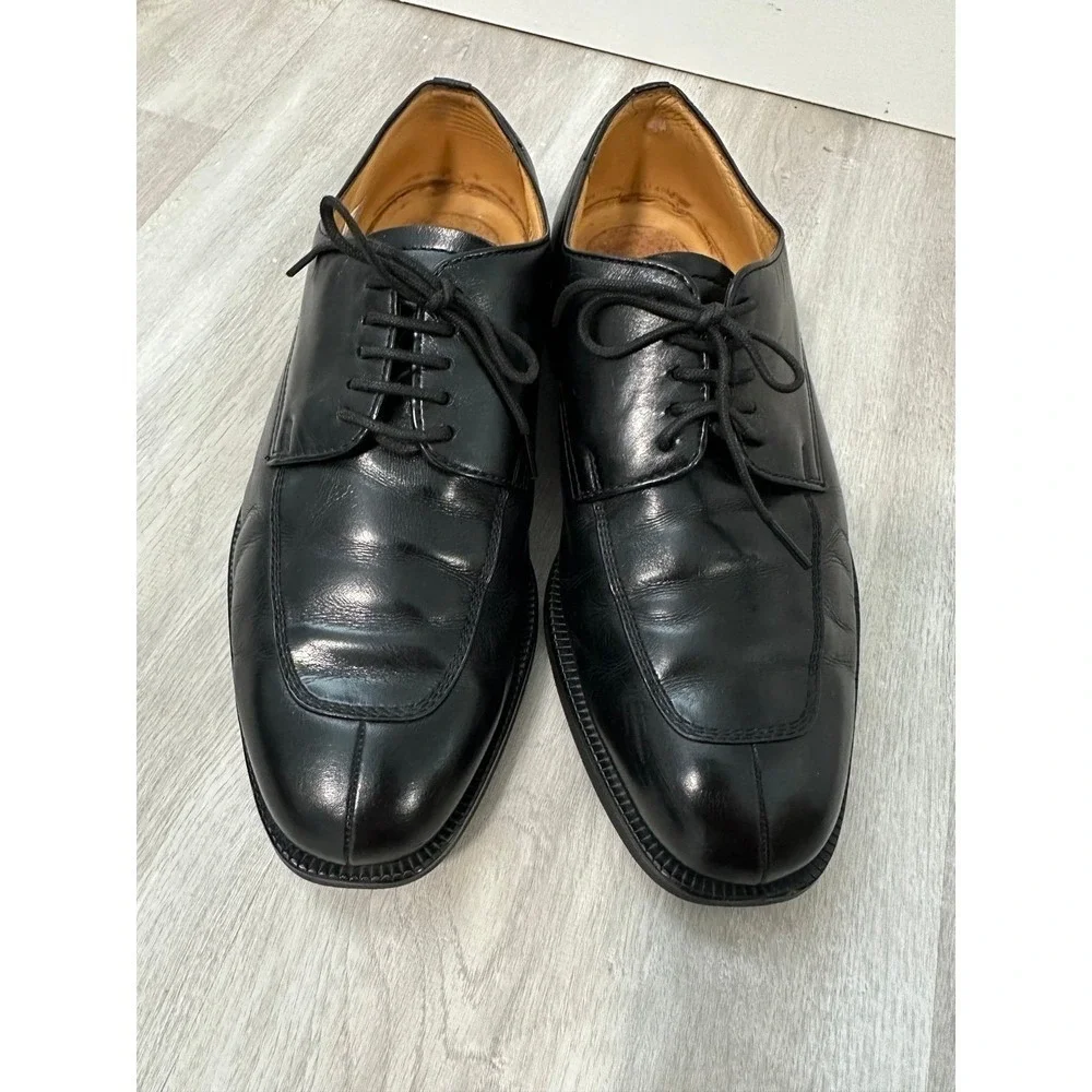 Burberry London Derby Shoes Men 24.5 Black Good Split Toe BU1430 Leather Italy 7 - Picture 11 of 12